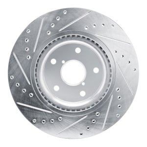 Subaru Impreza Brake Rotor (1) - Front Right - R1 Concepts - Drilled & Slotted - Silver - `20-`25